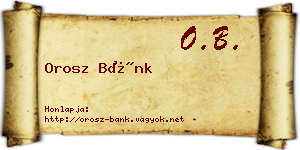 Orosz Bánk névjegykártya